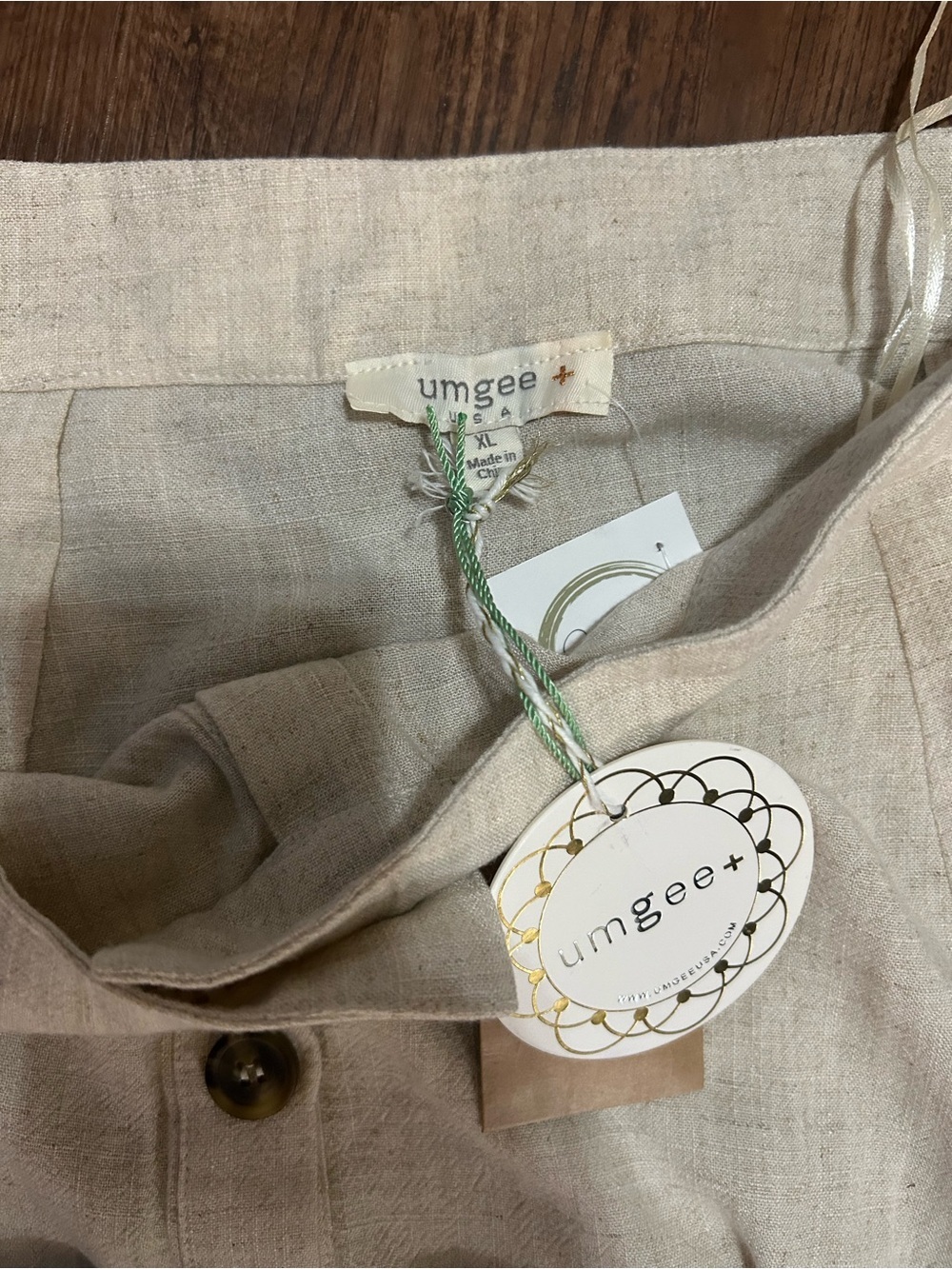Umgee XL Linen Cotton Button Front Maxi Skirt NWT Boho Coastal - Picture 4 of 5